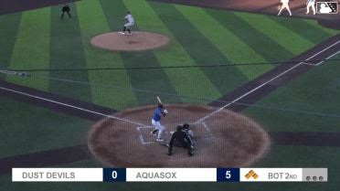 Brandon Eike singles on a ground ball to left fielder Aaron Graeber. Luke Stevenson scores. Felnin Celesten to 3rd. Josh Caron to 2nd.