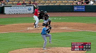 Cooper McMurray triples (1) on a sharp fly ball to center fielder Paulino Santana. Michael Martinez scores.