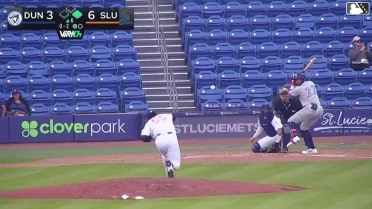 Enmanuel Bonilla called out on strikes and Austin Smith caught stealing 2nd, catcher Chase Meggers to second baseman Sam Robertson to catcher Chase Meggers.