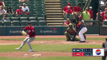 Francisco Urbaez doubles (6) on a line drive to left fielder Esmerlyn Valdez. Noelvi Marte scores. Michael Chavis scores.