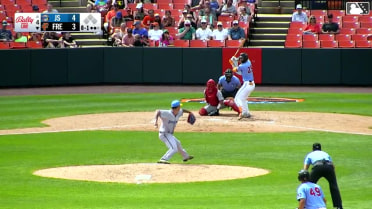 Wehiwa Aloy singles on a line drive to right fielder Nick Biddison. Edwin Amparo scores.