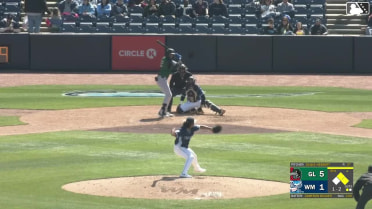 Cameron Decker doubles (2) on a line drive to left fielder Patrick Lee. Jose Meza scores. Nico Perez scores.