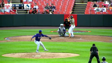 Wehiwa Aloy singles on a fly ball to center fielder John Bay. Leandro Arias scores. Ike Irish to 2nd.