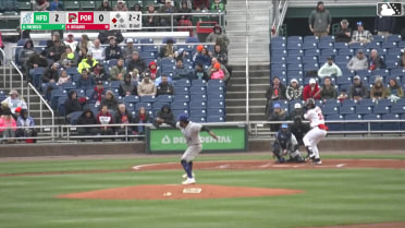 Ronald Rosario singles on a sharp line drive to second baseman Roc Riggio. Miguel Bleis scores.