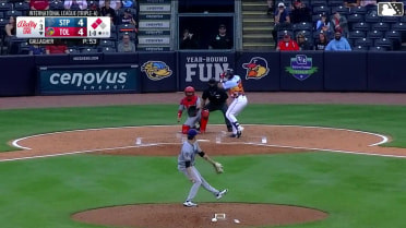 Eduardo Valencia singles on a ground ball to center fielder Graham Brown. Max Anderson scores. Ben Malgeri scores.