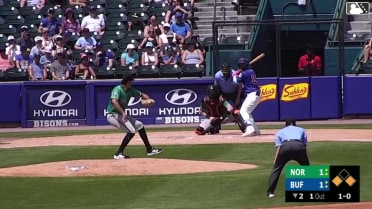 Josh Rivera out on a sacrifice fly to center fielder Enrique Bradfield Jr. Daz Cameron scores.