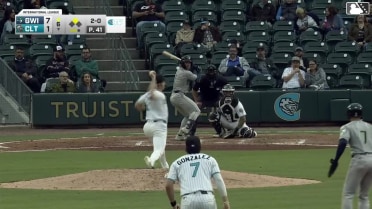 Jim Jarvis singles on a line drive to center fielder Dru Baker. DaShawn Keirsey Jr. scores.