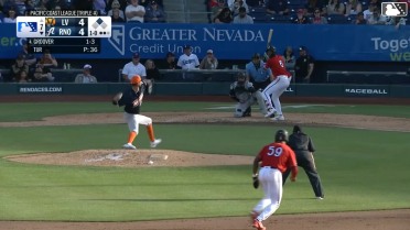 LuJames Groover singles on a line drive to center fielder Henry Bolte. Kristian Robinson scores.