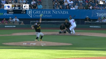 Matt O'Neill singles on a sharp line drive to center fielder Nelson Rada. Angel Ortiz scores.