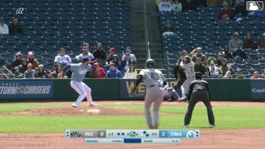 Davis Wendzel doubles (5) on a sharp line drive to center fielder Drew Waters. Rafael Flores Jr. scores. Enmanuel Valdez scores.
