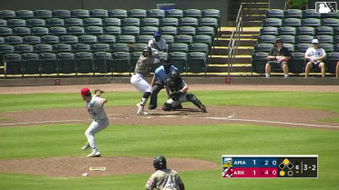 Charlie Pagliarini singles on a ground ball to right fielder Angel Ortiz. Felnin Celesten scores.