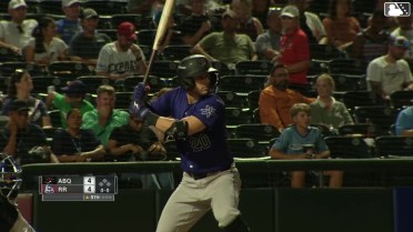 Tyler Freeman homers (1) on a fly ball to left center field.