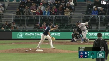 Jonah Bride homers (8) on a fly ball to left field.