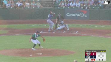 Keith Jones II doubles (13) on a sharp line drive to left fielder Tirso Ornelas. Arturo Disla scores.