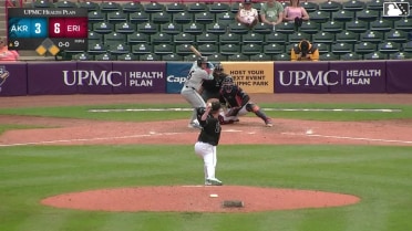 Christian Knapczyk out on a sacrifice fly to center fielder Seth Stephenson. Aaron Walton scores.