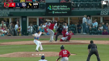 Abimelec Ortiz doubles (15) on a sharp line drive to right fielder Dylan Carlson. Christian Franklin scores. Seaver King scores.