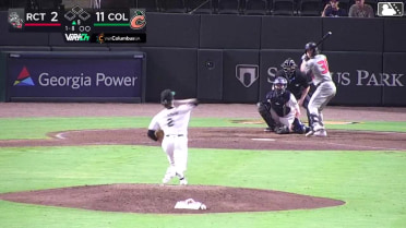 Caleb Bartolero homers (5) on a fly ball to right field.
