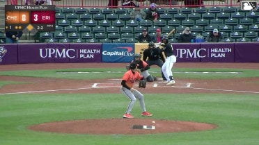 E.J. Exposito homers (4) on a fly ball to left center field. Andrew Jenkins scores.