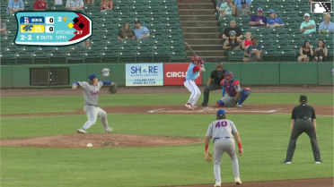 Trent Farquhar doubles (9) on a line drive to right fielder JT Benson. Kodey Shojinaga scores.