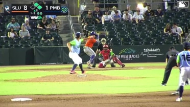 Jeremy Rodriguez singles on a ground ball to right fielder Ryan Mitchell. Chase Meggers scores. Simon Juan to 3rd.