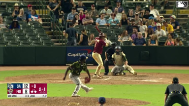 Marcus Lee Sang homers (11) on a fly ball to left center field. Yeison Morrobel scores. Keith Jones II scores.