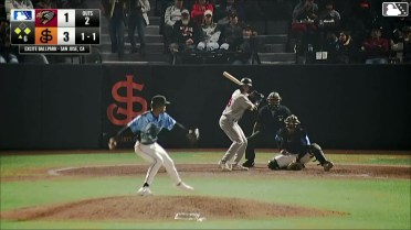Matt Klein singles on a sharp line drive to right fielder Cam Maldonado. Roldy Brito scores. Derek Bernard to 3rd.
