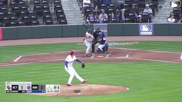 Mac McCroskey homers (1) on a fly ball to left field. Wade Meckler scores.