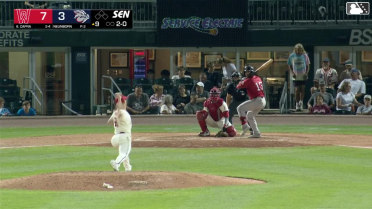 Vinny Capra homers (10) on a fly ball to left field.