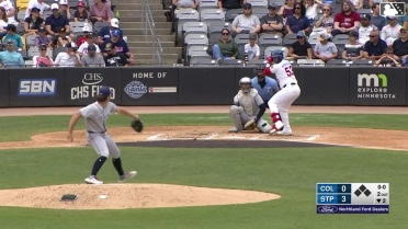 David Bañuelos homers (4) on a fly ball to left field.