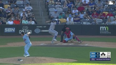 Brett Squires homers (5) on a fly ball to center field.