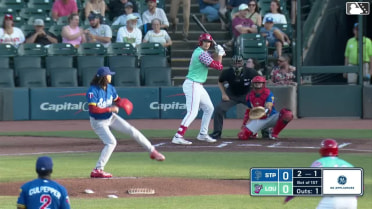 Michael Toglia out on a sacrifice fly to left fielder Ricardo Olivar. Héctor Rodríguez scores.