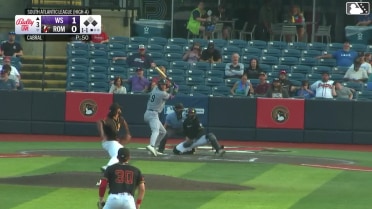George Wolkow out on a sacrifice fly to center fielder Carter Beck. Ely Brown scores.