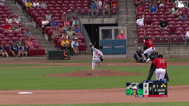 Vahn Lackey singles on a line drive to right fielder Juneiker Caceres. Irvin Nunez scores. Byron Chourio to 2nd.