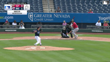 Blake Hunt homers (9) on a fly ball to center field.