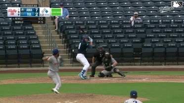 Chris Newell homers (21) on a fly ball to right center field. Elijah Hainline scores.