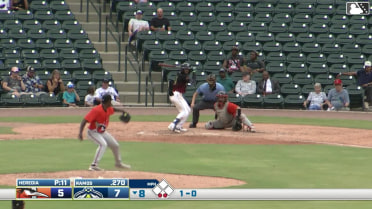 Henry Ramos homers (4) on a fly ball to right center field.