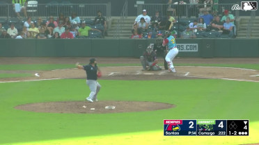 Jair Camargo homers (3) on a fly ball to left field.