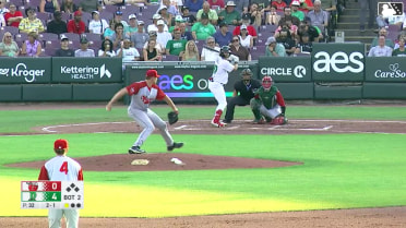 Peyton Stovall homers (5) on a fly ball to right field.