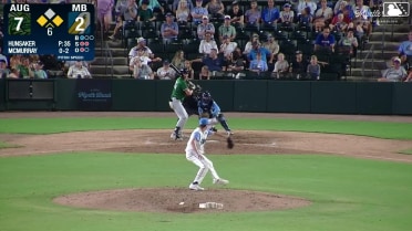 Cooper McMurray doubles (4) on a sharp ground ball to right fielder Eli Lovich. Luis Guanipa scores. Juan Mateo scores.