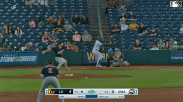 John Rave singles on a ground ball to right fielder Colby Halter.