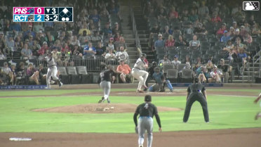 Tucker Flint doubles (15) on a line drive to right fielder Emaarion Boyd. Nick Rodriguez scores.