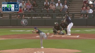 Manuel Palencia reaches on a fielder's choice out, shortstop Andy Perez to third baseman Dyan Jorge. Josh Moylan scores. DJ Gladney out at 3rd.
