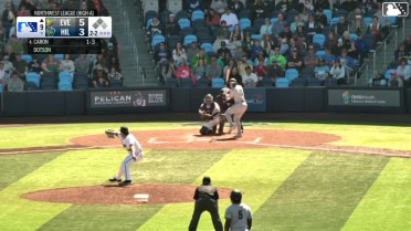 Josh Caron singles on a sharp line drive to left fielder Brady Counsell. Luke Stevenson scores. Felnin Celesten to 3rd.