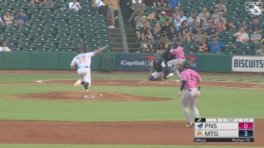 Cole Wilcox records his eighth whiff of the game