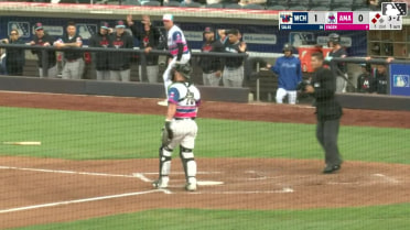 Jose Salas out on a sacrifice fly to center fielder Druw Jones. Billy Amick scores. Andrew Cossetti to 3rd.