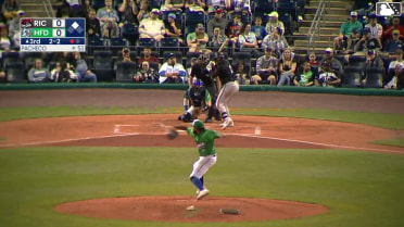 Sabin Ceballos singles on a line drive to right fielder Zach Kokoska. Scott Bandura scores.