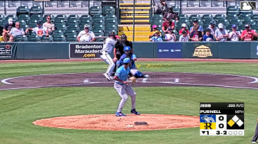 Mitch Jebb out on a sacrifice fly to left fielder Austin Smith. Johan De Los Santos scores.