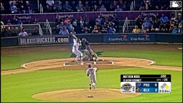 Matthew Wood homers (1) on a line drive to right center field. Damon Keith scores.