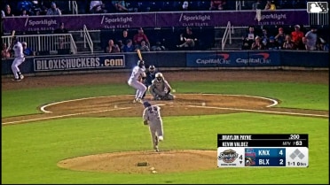 Braylon Payne homers (1) on a fly ball to right center field.