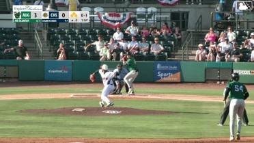 Joe Olsavsky out on a sacrifice fly to left fielder Tom Poole. Juan Mateo scores.